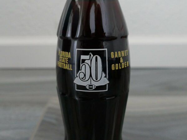 Florida State Football Seminoles 50th Anniversary Commemorative Coca-Cola Bottle – 8 oz Full Coke Bottle - Image 3