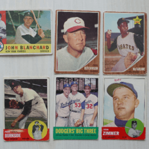 Set of Six - 1960-1963 Topps Baseball Cards