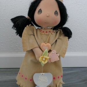 Precious Moments Native American Doll Wannie With Display Stand