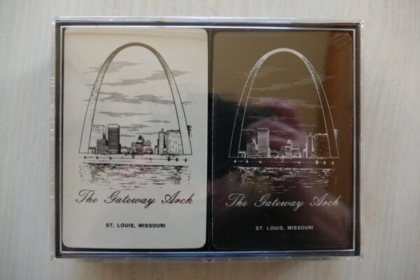 St. Louis Gateway Arch Playing Cards – Two Sealed Decks of Cards in Holder - NOS