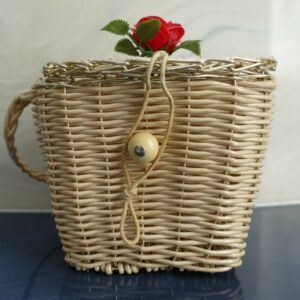 Little Girl's Vintage Wicker & Metal Purse