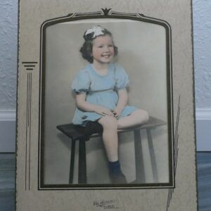 Early Color Photograph in Pressed Cardboard Frame