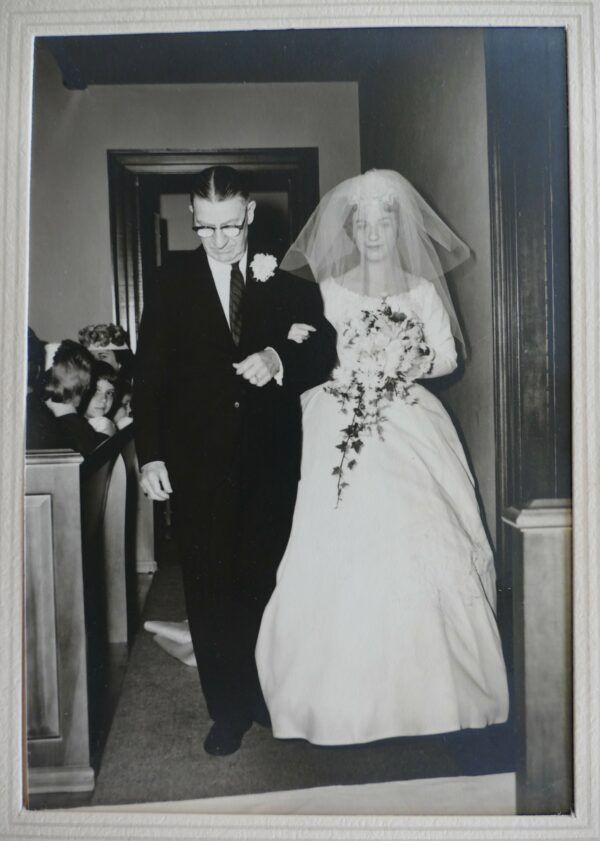 Vintage Picture of Bride and Father Walking Down The Aisle