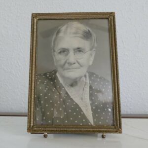 Vintage Footed Picture Frame with Photo