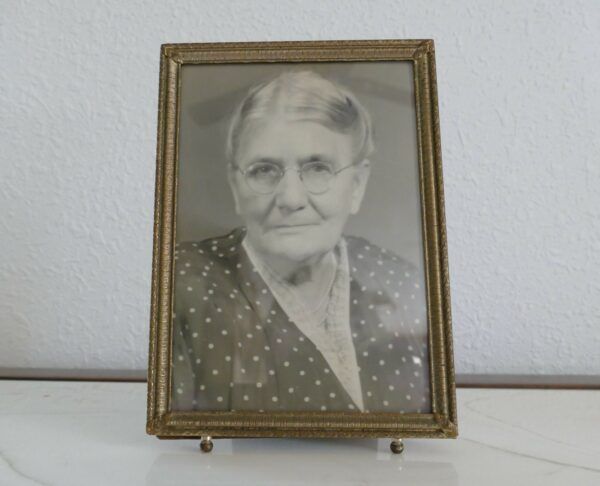 Vintage Footed Picture Frame with Photo