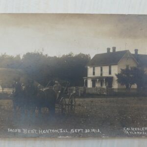 Jacob Best Farmhouse, Horse & Buggy 1913 - Vintage Picture Postcard