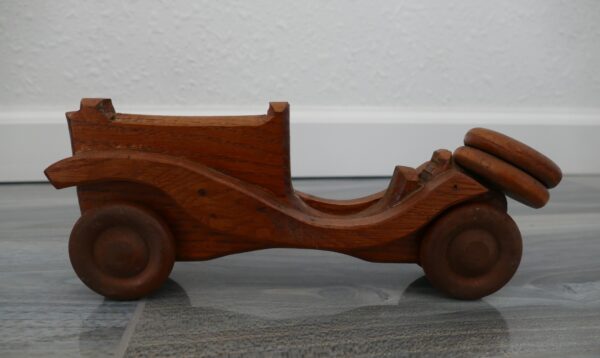 Hand-Carved Vintage Wood Car