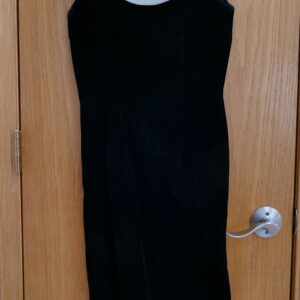 Vintage Elegant Black Sleeveless Velvet Dress