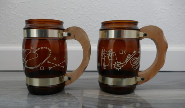 Set of Two Siesta Ware Western-Themed Drinking Mugs