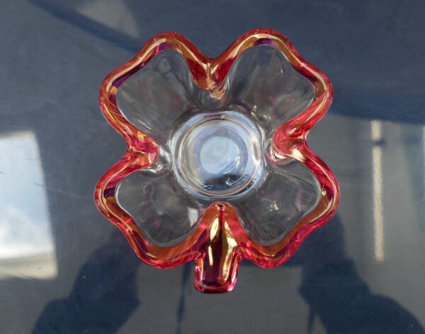 Set of Two Four-Leaf Clover Decorative Glass Bowls