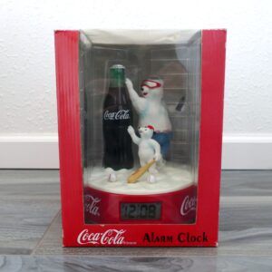 Coca-Cola Polar Bear & Cub Baseball Alarm Clock
