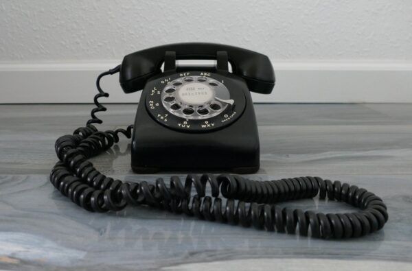 Vintage Desktop Black Rotary Dial Telephone