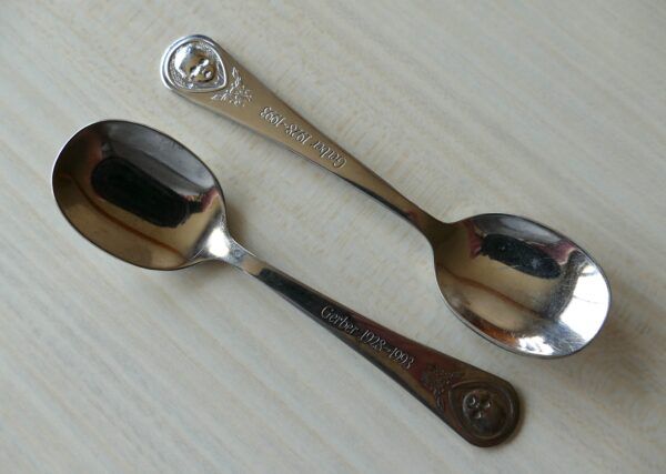 Gerber Oneida Baby Feeding Spoons – 1993 Gerber 65th Anniversary Collectible Spoons - Set of 2