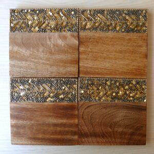 Decorative Wood Coaster Set