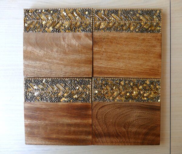 Decorative Wood Coaster Set