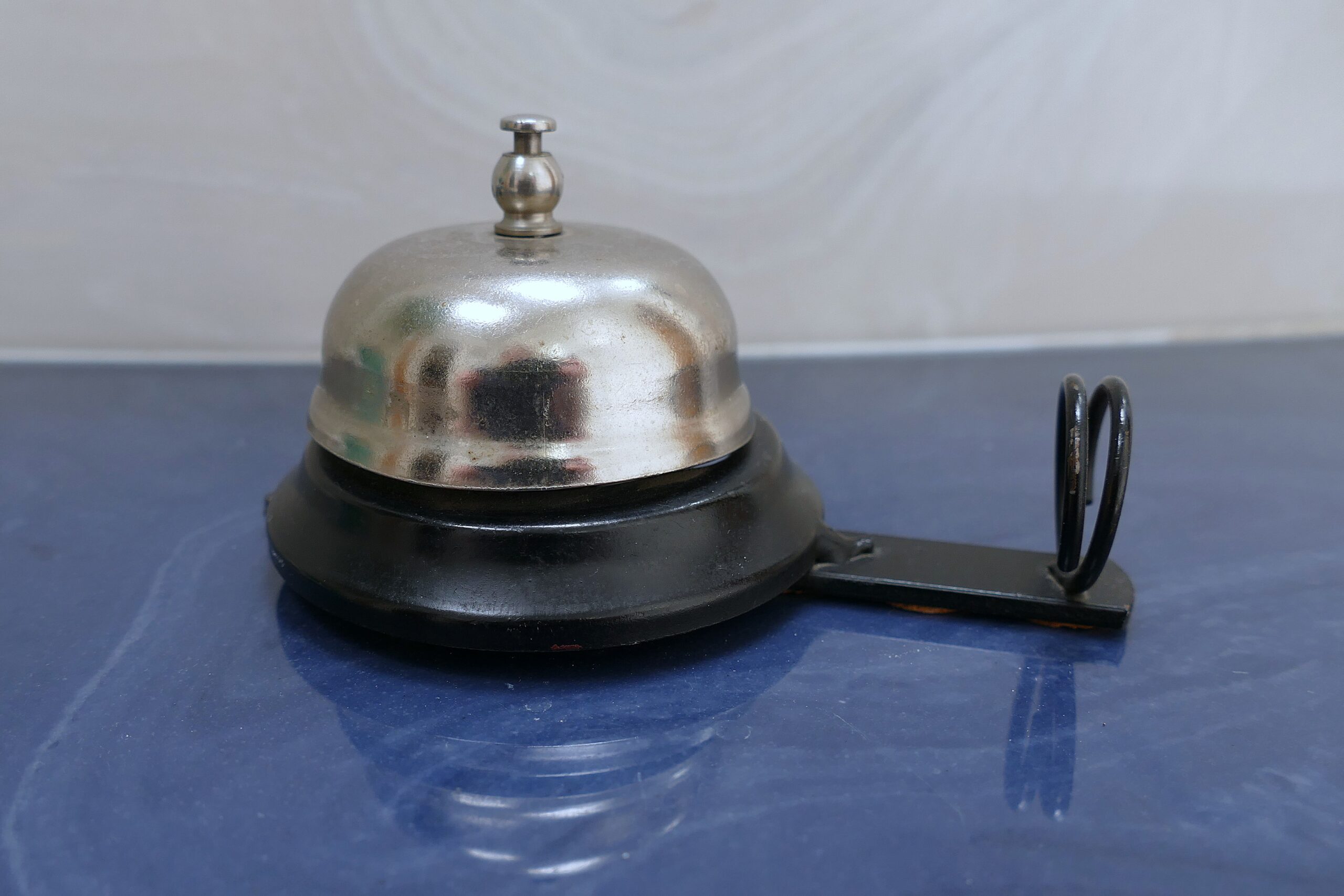 Vintage Desk Bell with Attached Letter Holder
