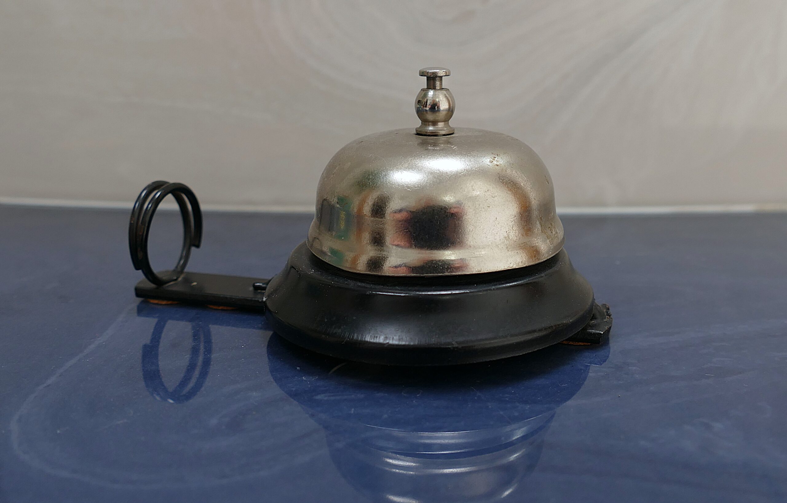 Vintage Desk Bell with Attached Letter Holder