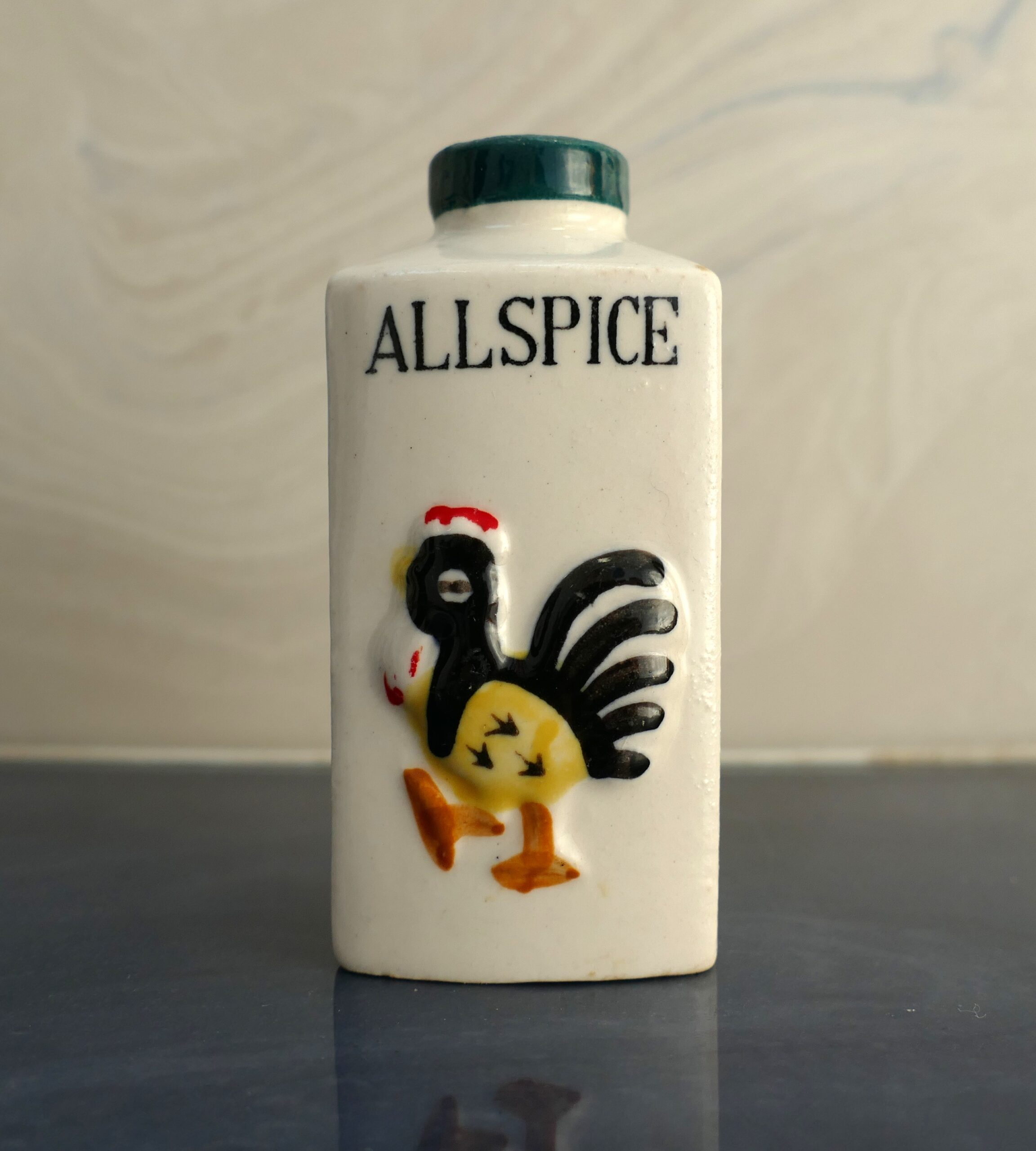 Set of 5 Hand-Painted Vintage Rooster Spice Shakers