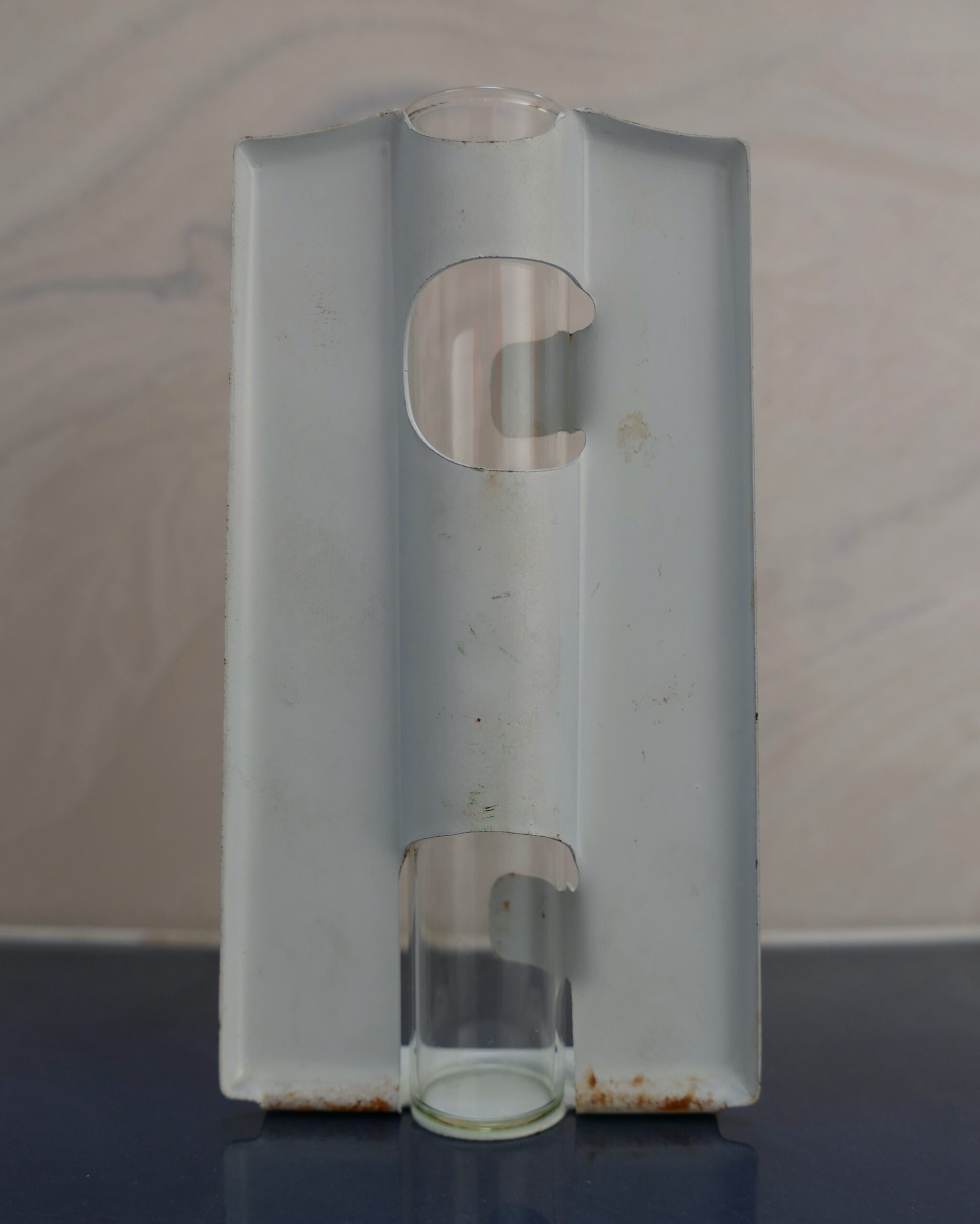 Vintage Advertising Glass & Metal Rain Gauge - Johnson Oil Co. Beaver Dam WI