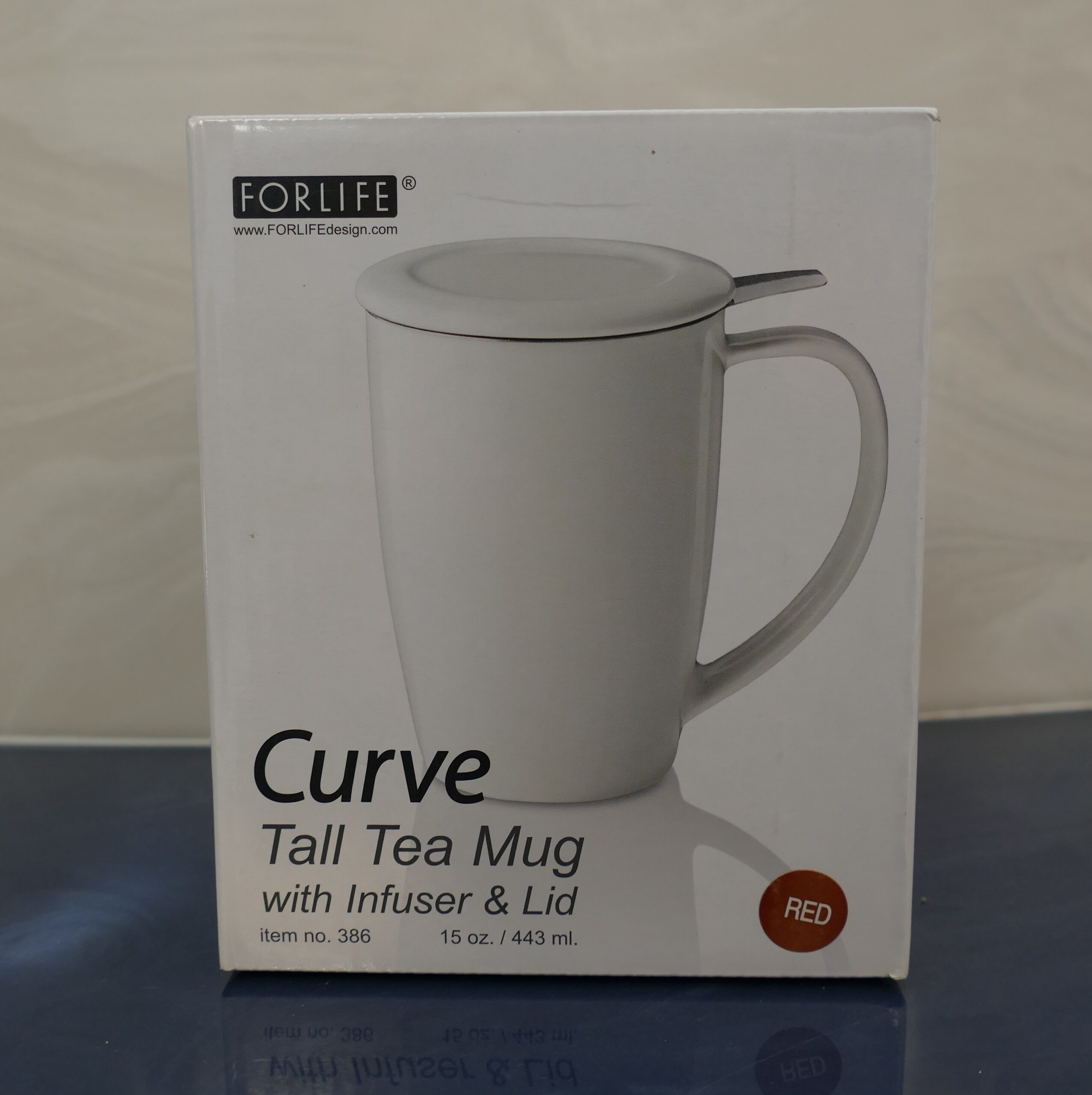 Curve Tall Tea Mug w/Infuser & Lid - NIB