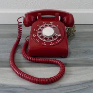 Vintage Red Bell System Western Electric Rotary Dial Desk Phone