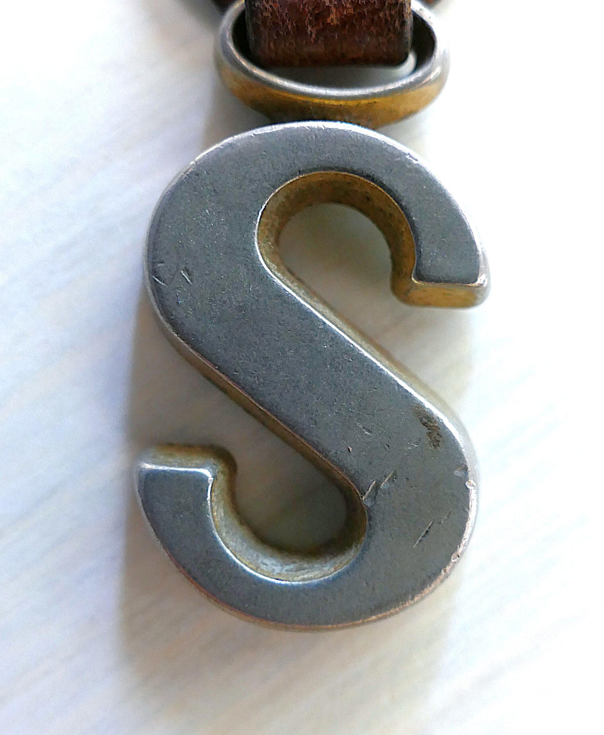 Vintage Letter ‘S’ on Leather Buckle FOB